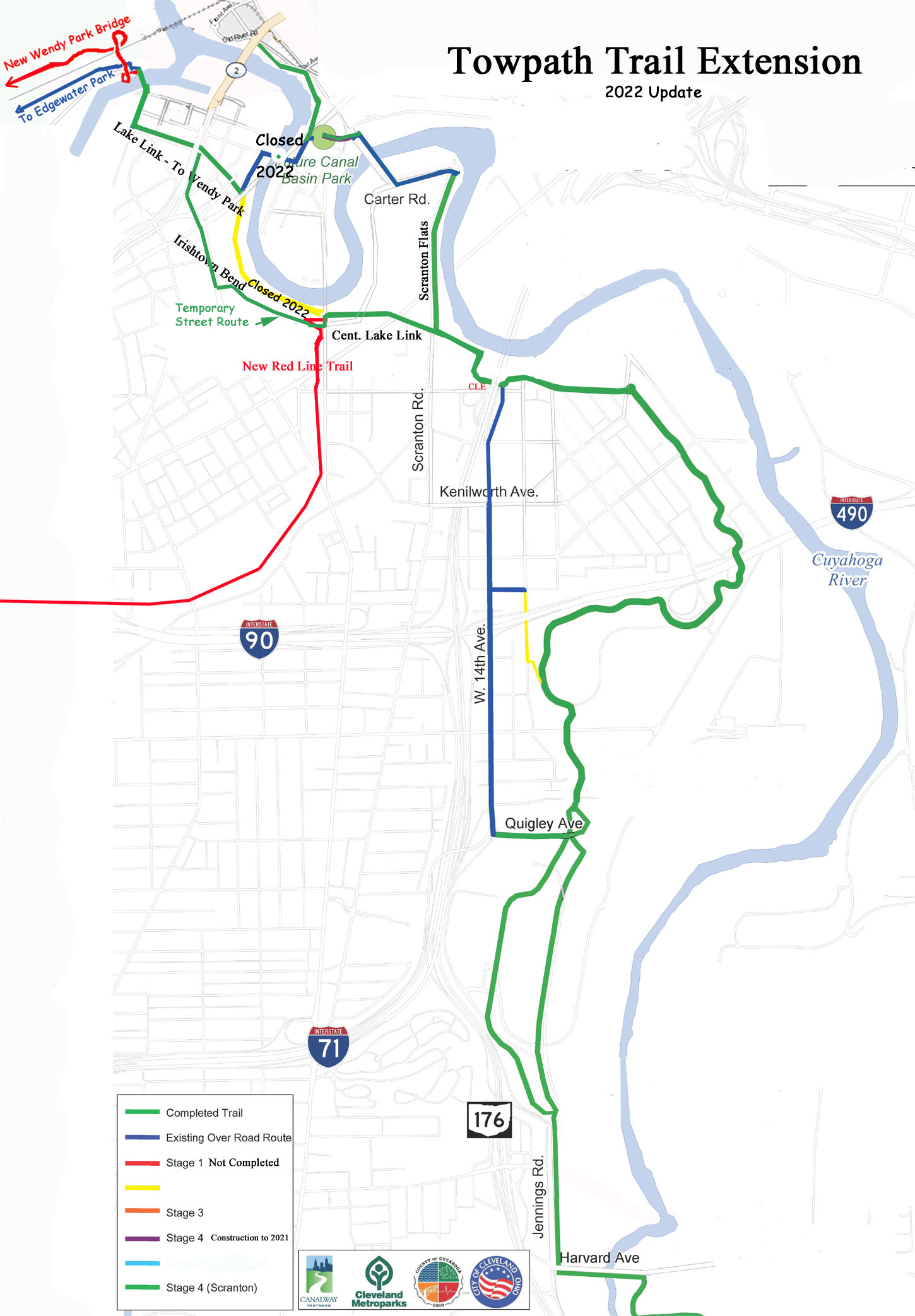 Ohio Erie Canal Towpath Trail Mileage Calculator